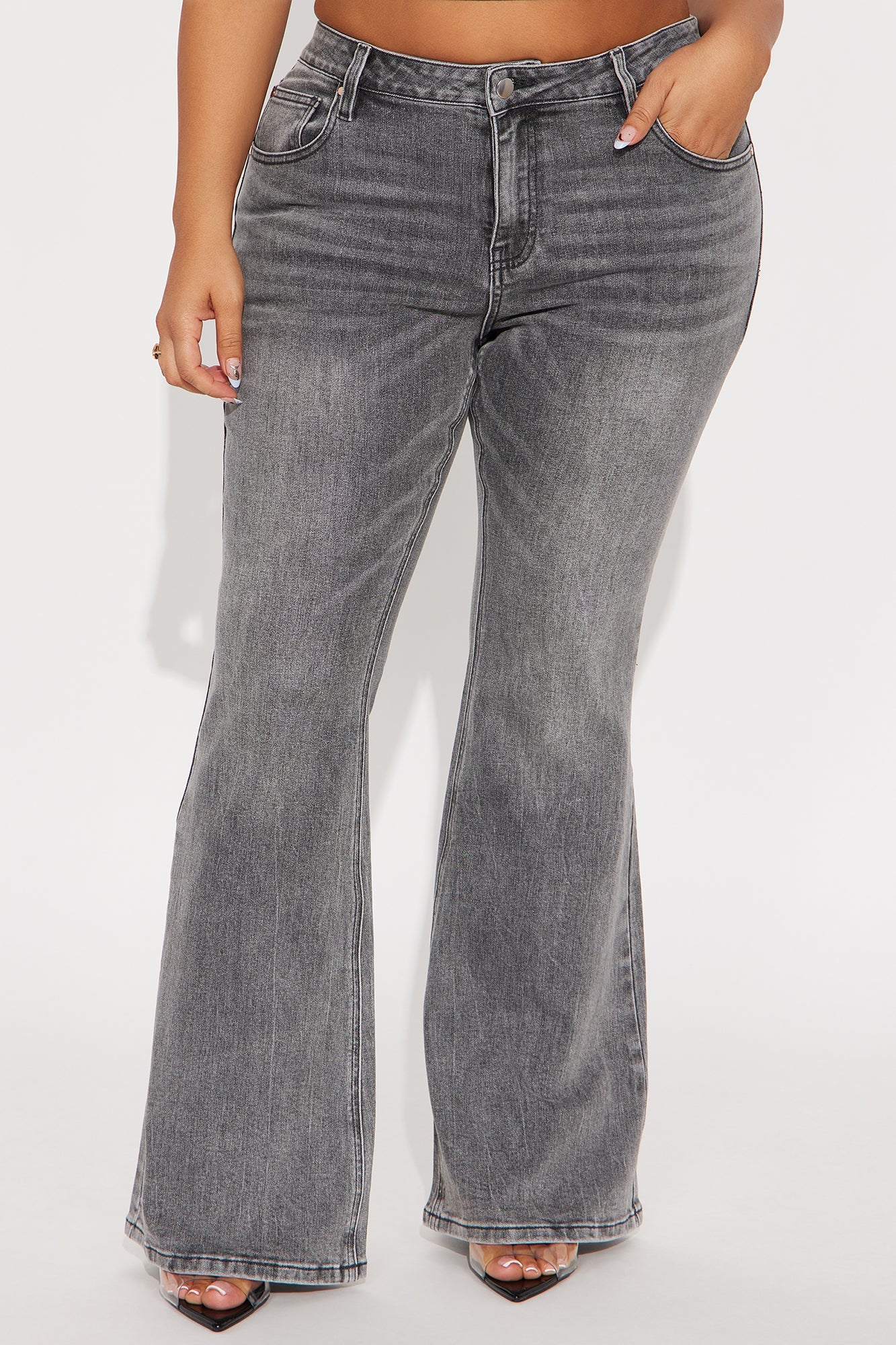 Grey Flare Jeans