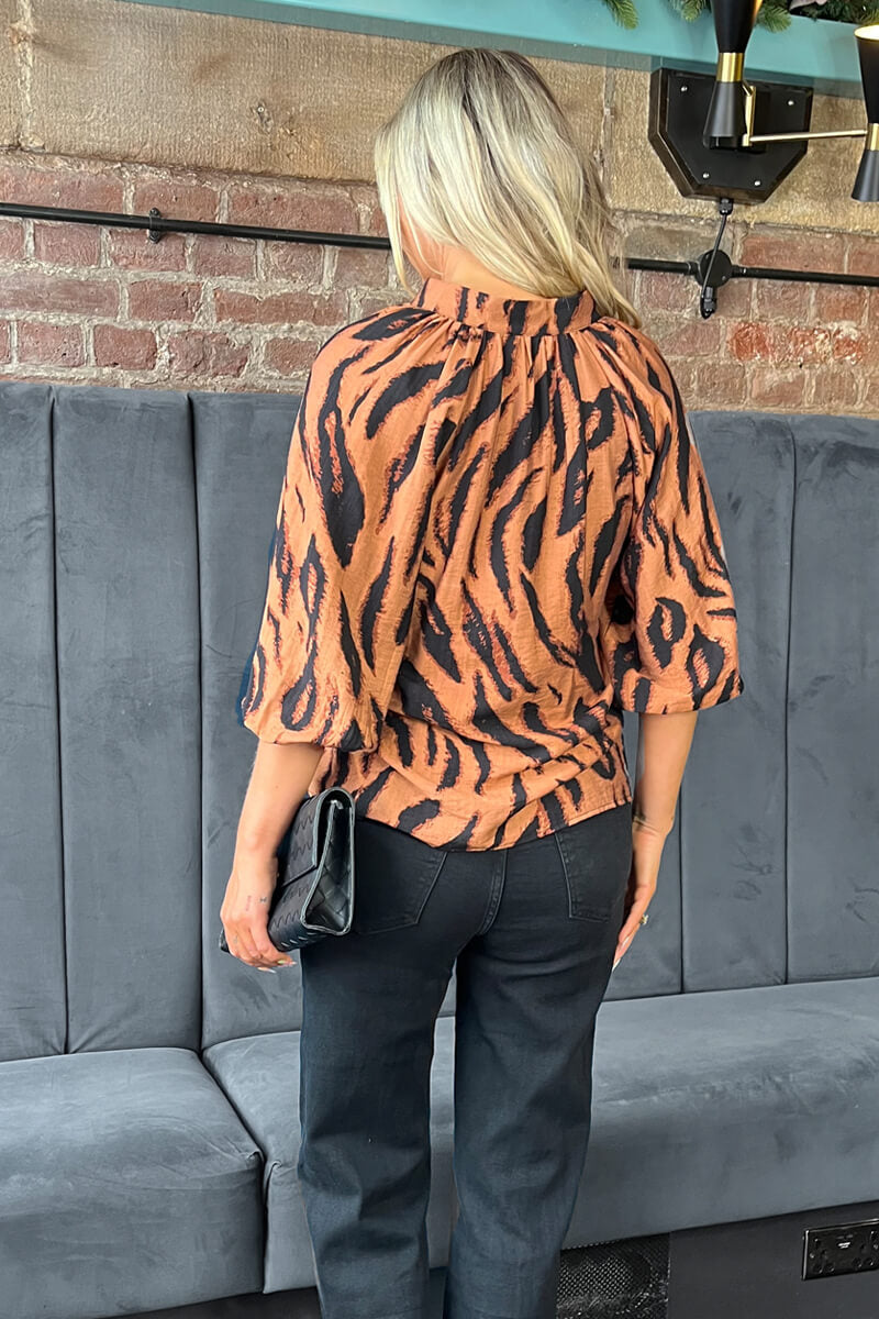 Multi Tiger Print Top