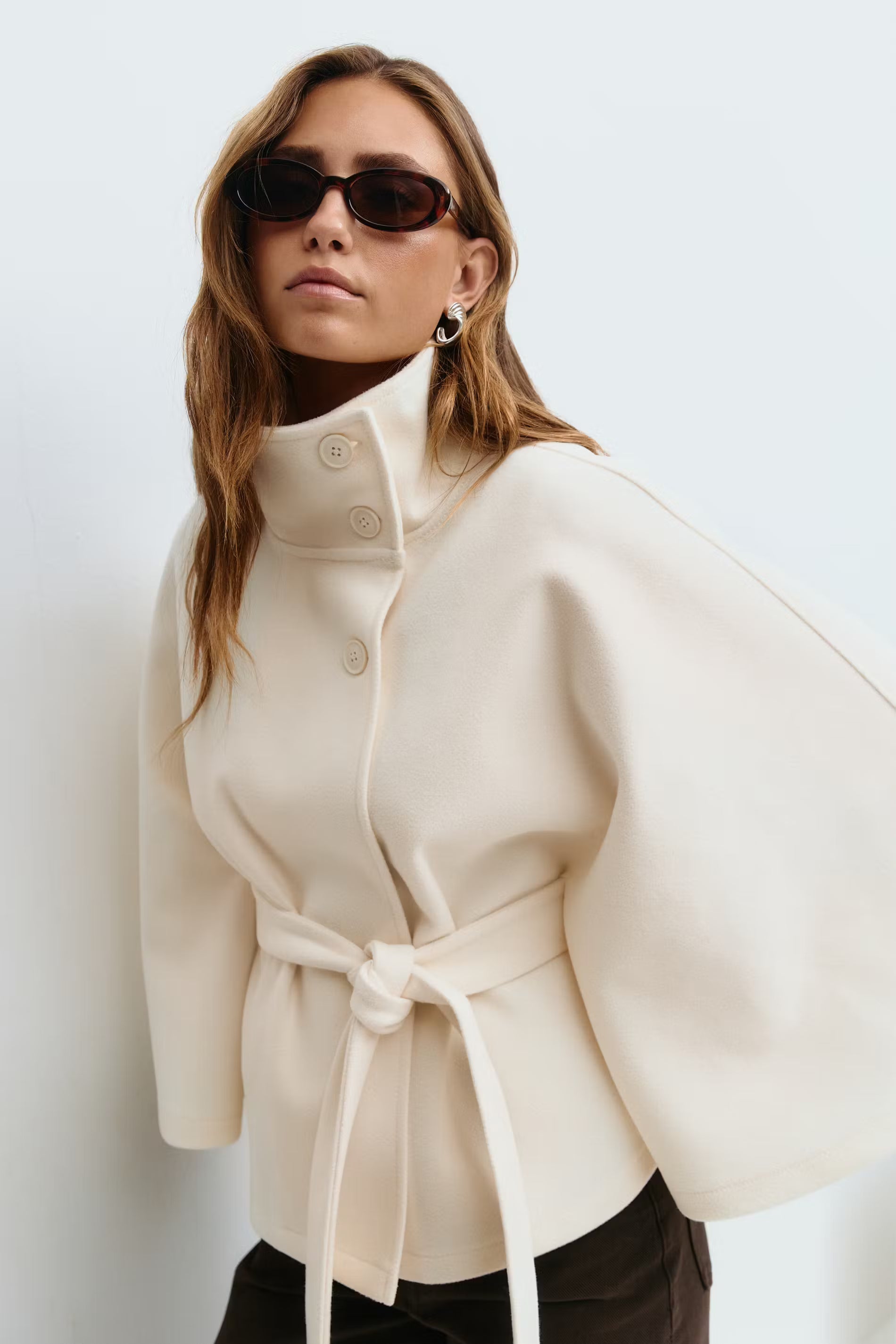Clara Belted Cape Jacket