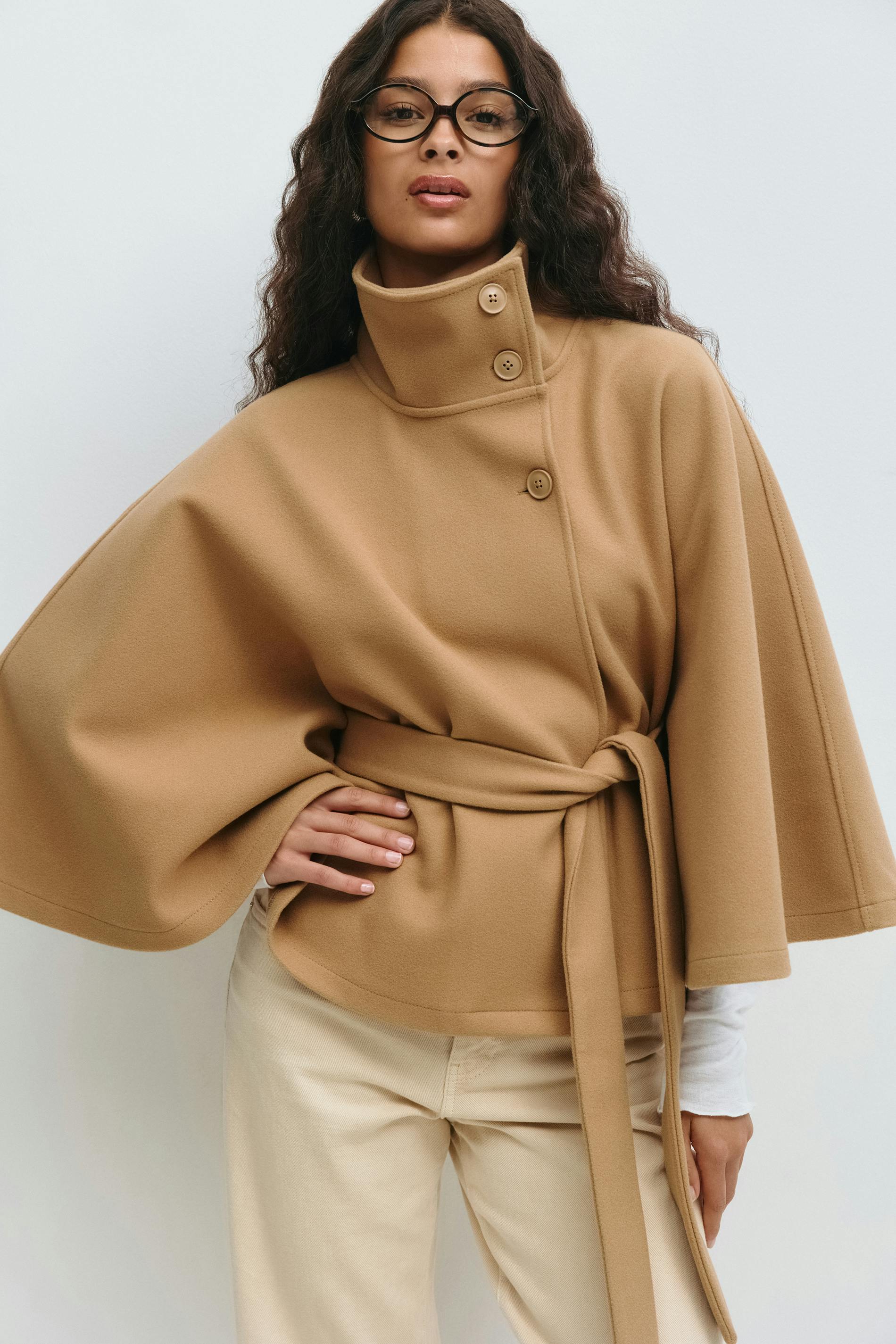 Clara Belted Cape Jacket