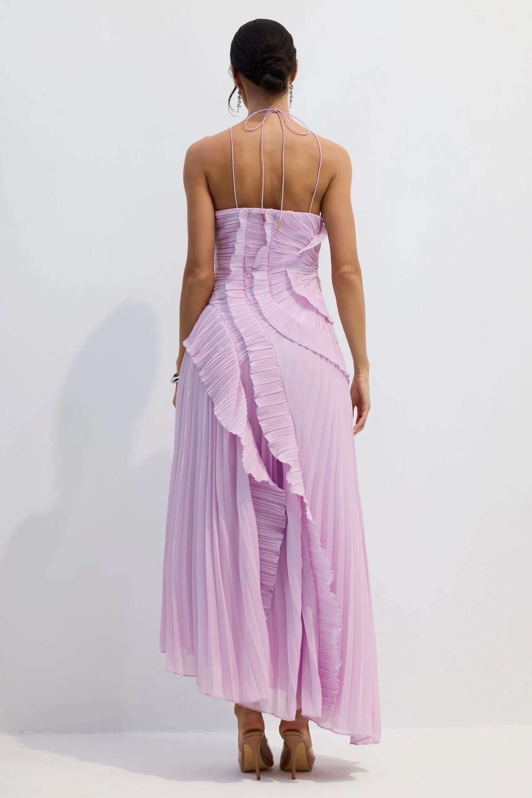Nina | Pleated Halterneck Dress