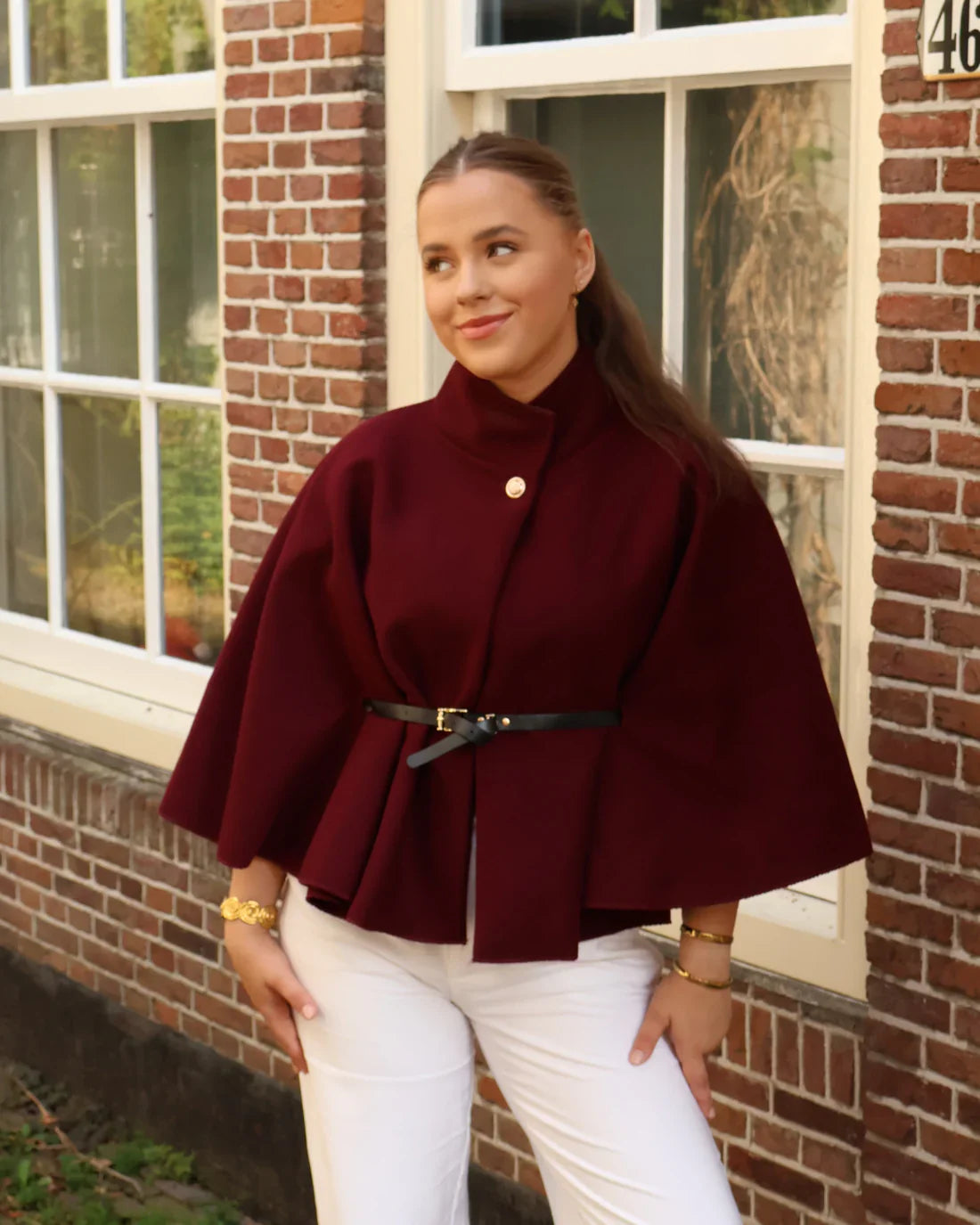 Belted Poncho Cape Coat