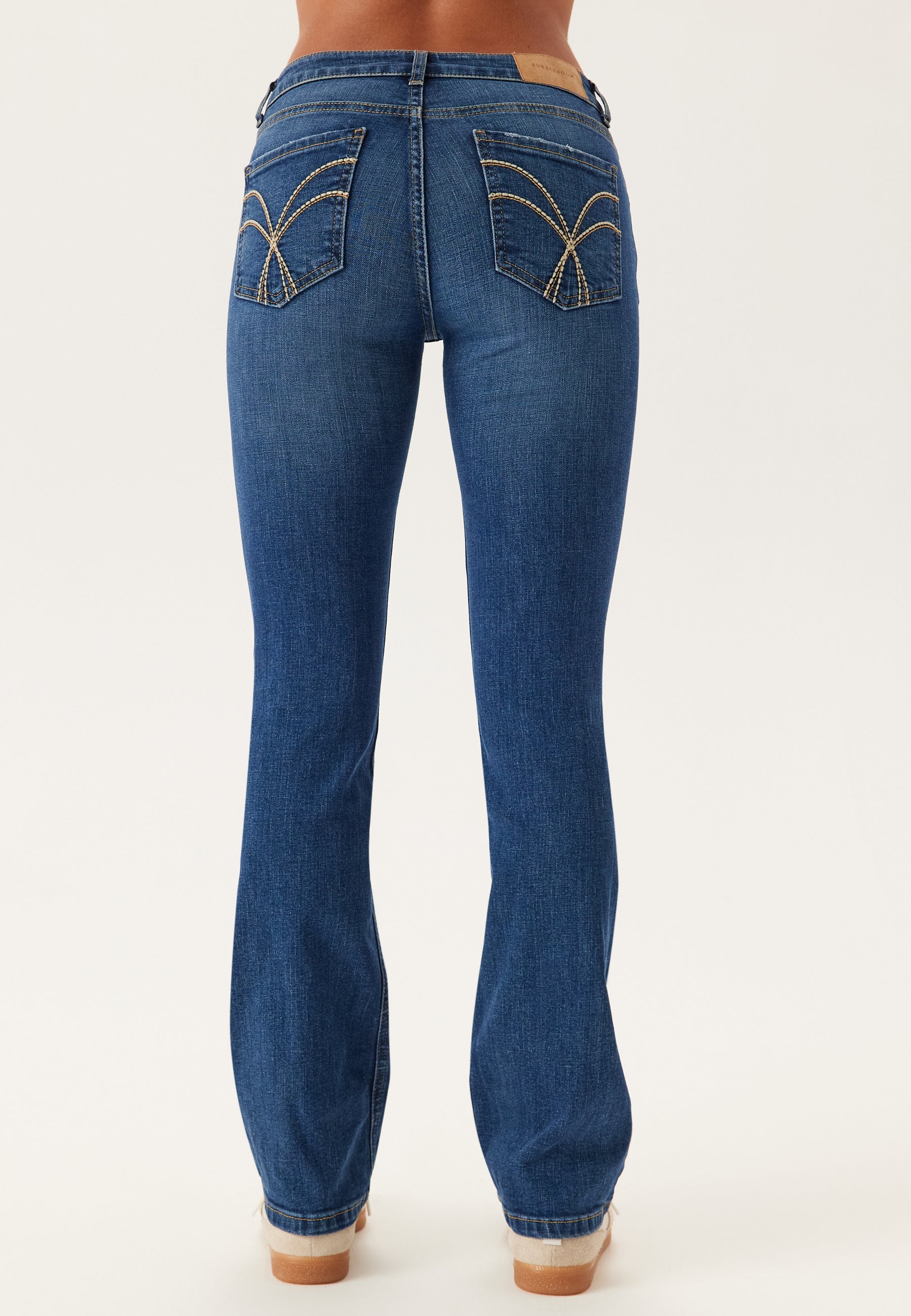 Embroidered Pocket Flare Jeans