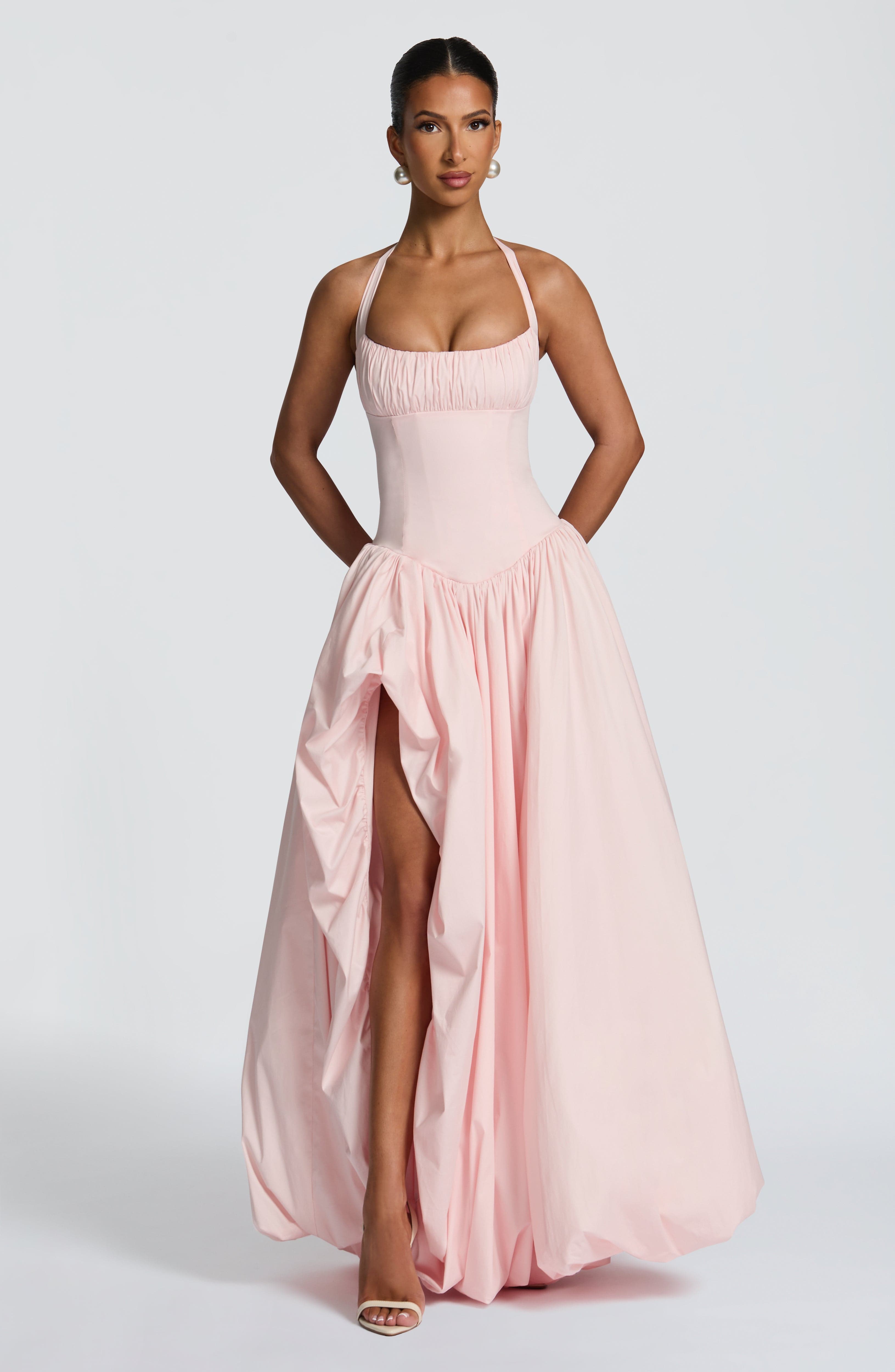 Keira Maxi Puffball Dress Blush
