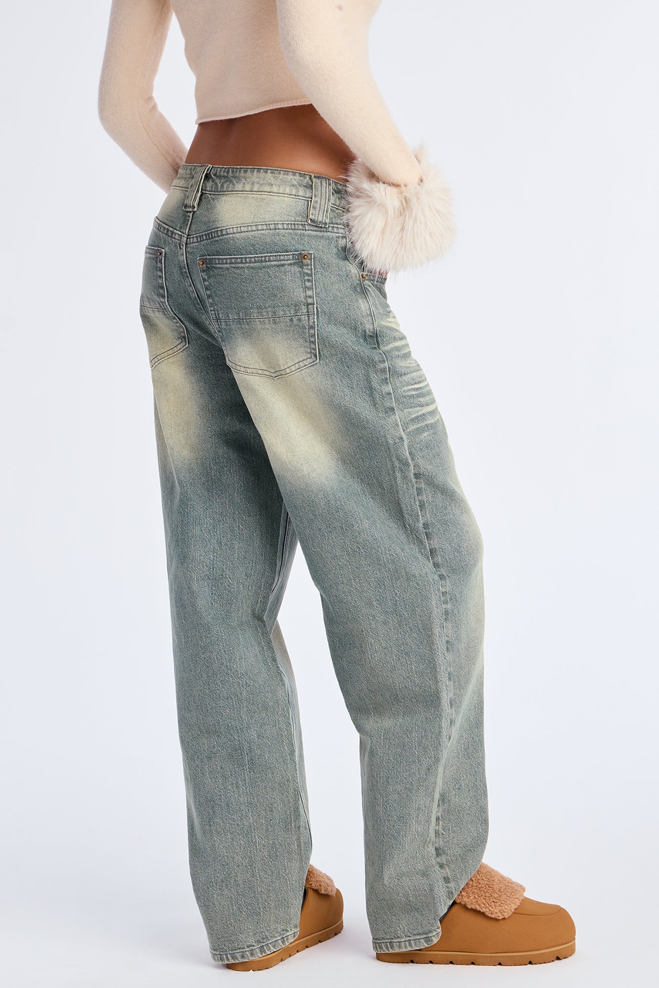 Olive Baggy Jeans