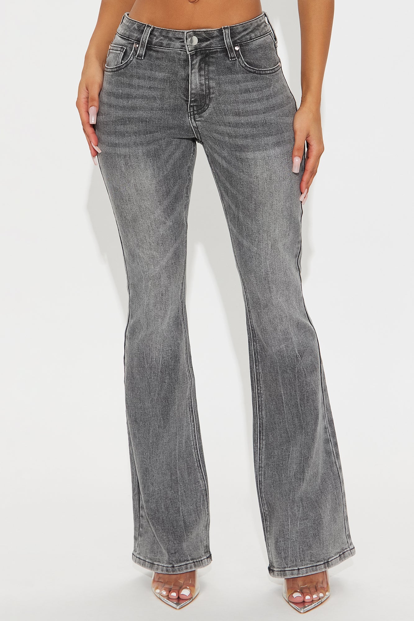 Grey Flare Jeans