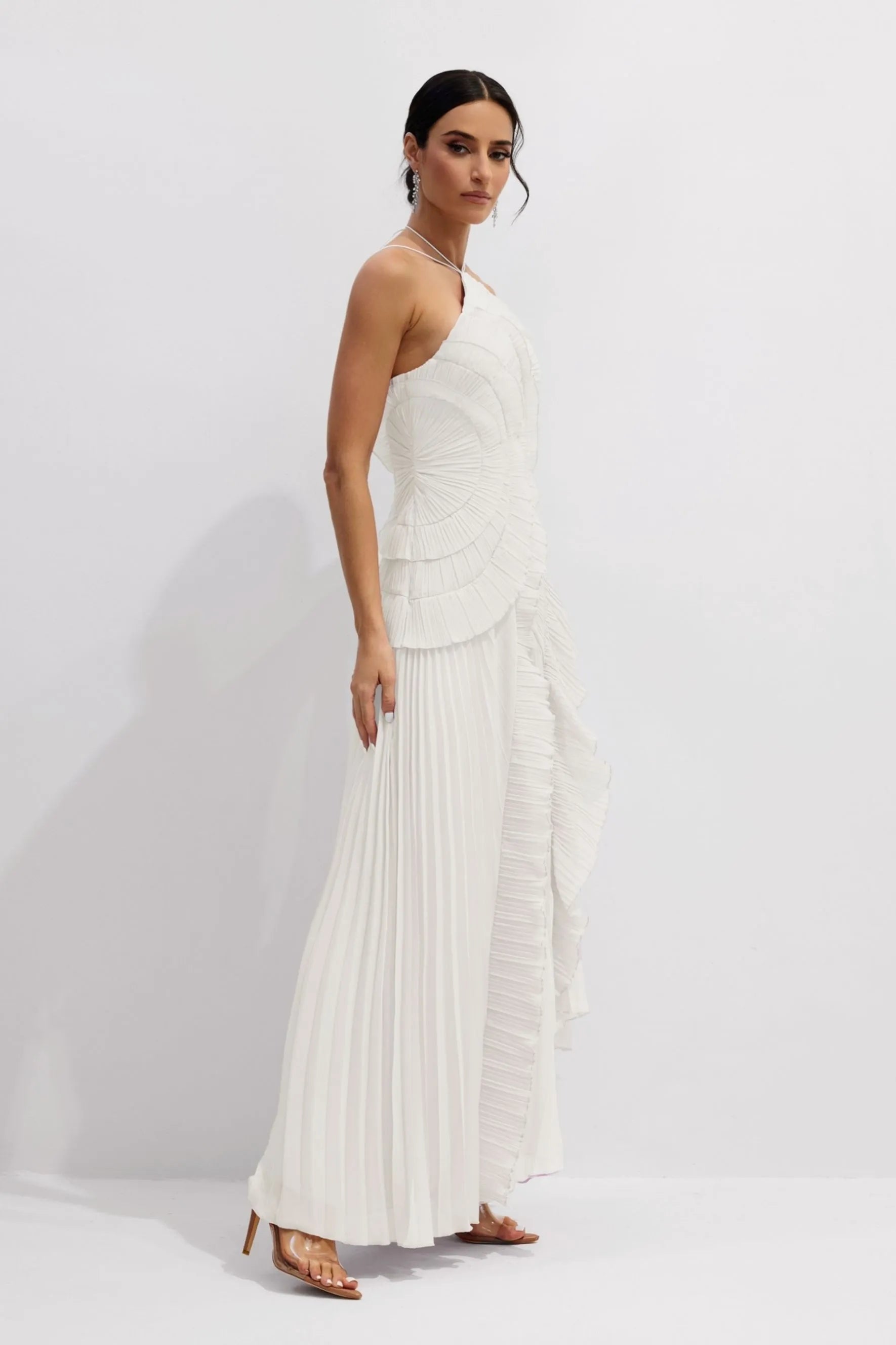 Nina | Pleated Halterneck Dress