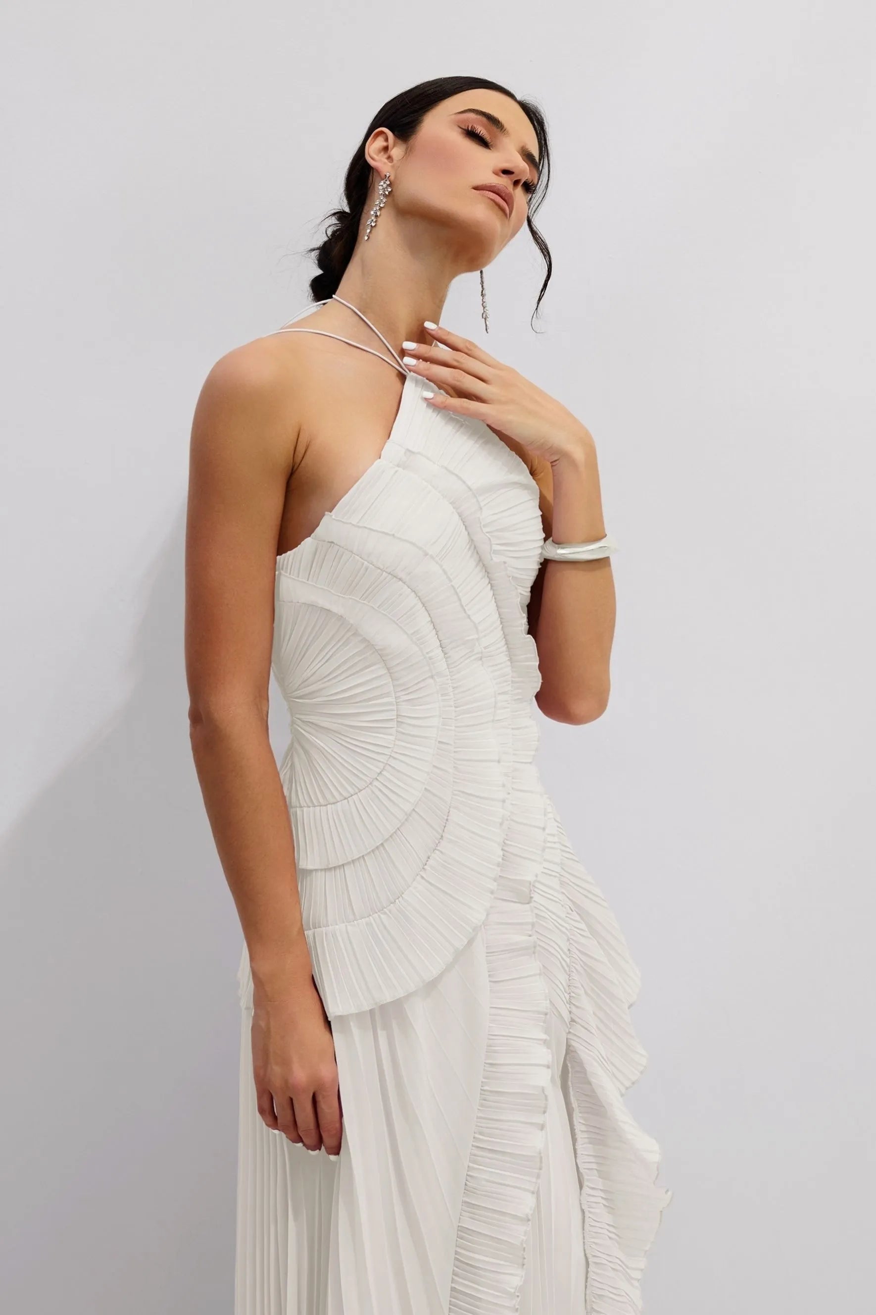 Nina | Pleated Halterneck Dress