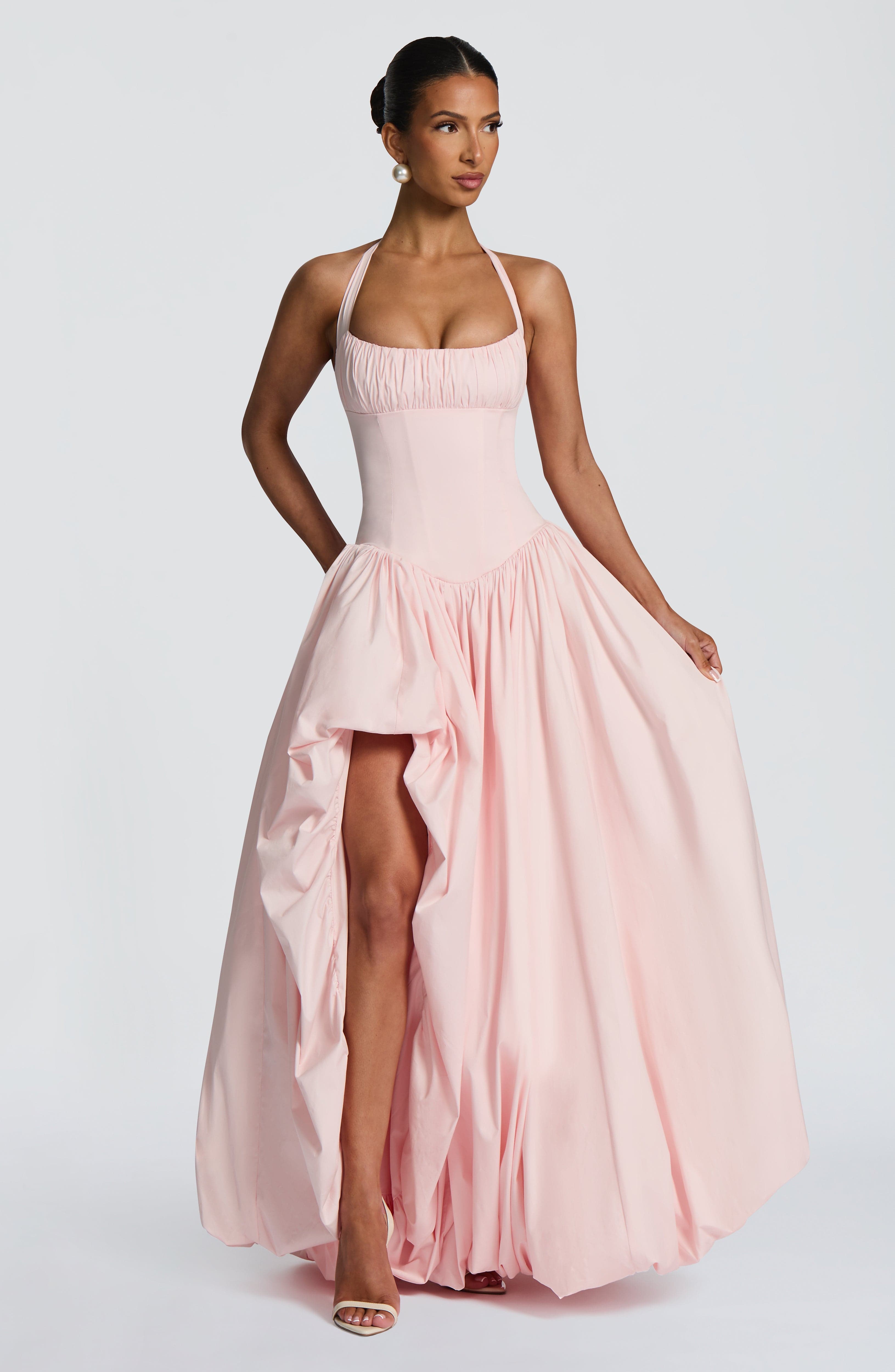 Keira Maxi Puffball Dress Blush