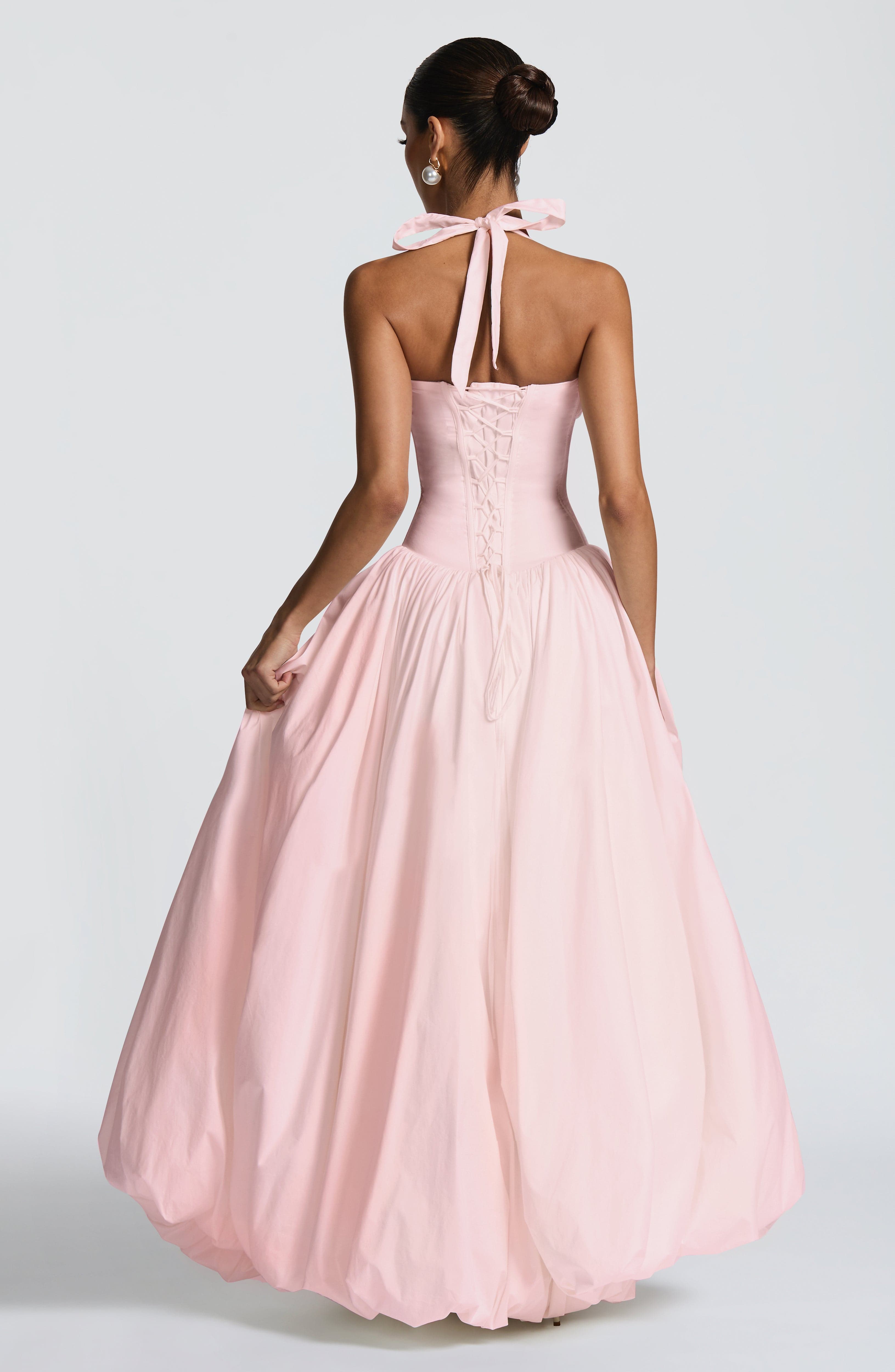 Keira Maxi Puffball Dress Blush