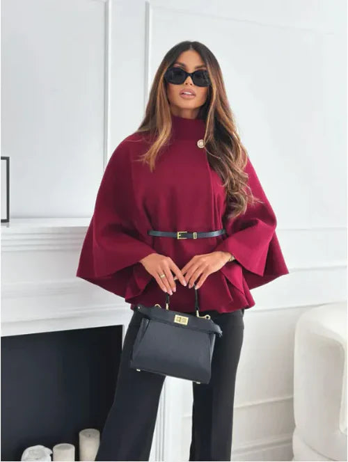 Belted Poncho Cape Coat
